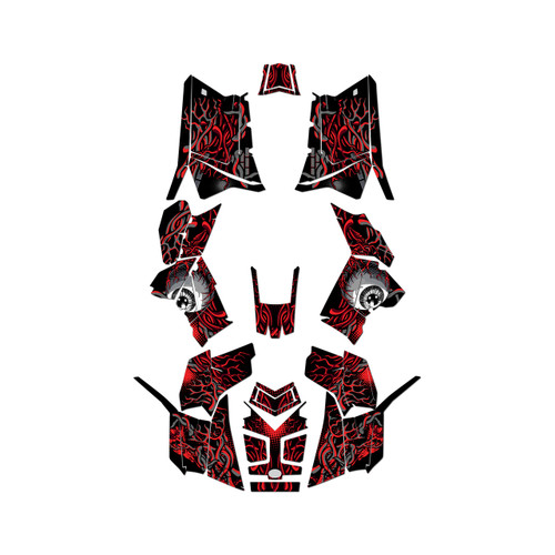polaris scrambler850 graphics kit 2013-2026 core series red
