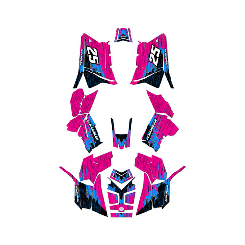 polaris scrambler850 graphics kit 2013-2026 fracture series magenta