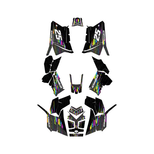 polaris scrambler850 graphics kit 2013-2026 fracture series rainbow