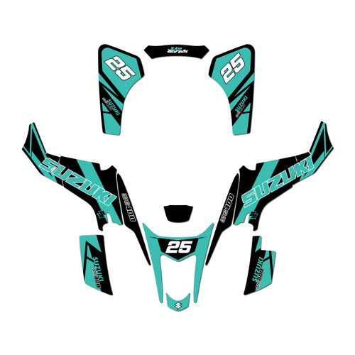 suzuki ltz400 graphics kit 2003-2008 flow series teal