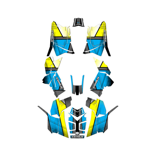 polaris scrambler850 graphics kit 2013-2026 paint series cyan
