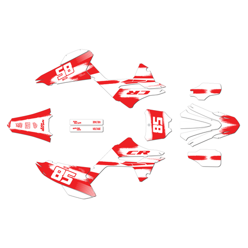 honda cr125 graphics kit 2020 drag series red-shift