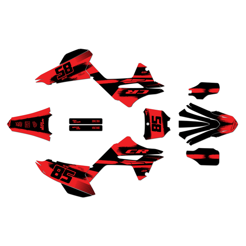 honda cr250 graphics kit 2020 drag series red