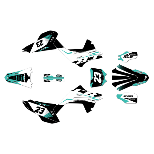honda cr250 graphics kit 2020 evader series teal