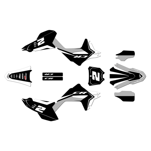 honda cr250 graphics kit 2020 lightning series white
