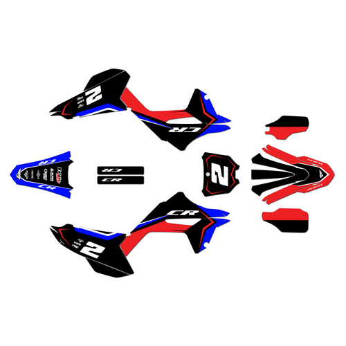 honda cr250 graphics kit 2020 lightning series blue