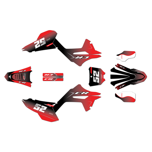 honda cr250 graphics kit 2020 ominous series red