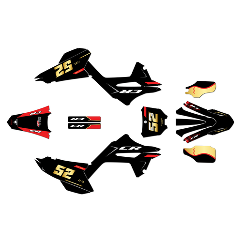 honda cr250 graphics kit 2020 ominous series gold