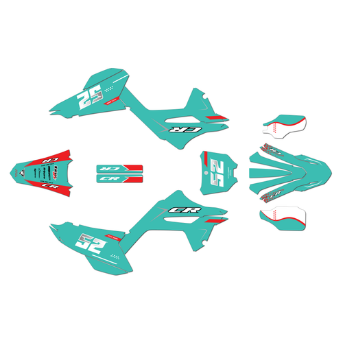 honda cr250 graphics kit 2020 ominous series teal