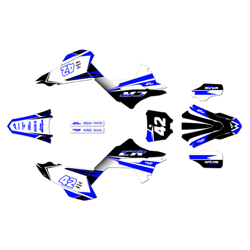 honda cr250 graphics kit 2020 team series blue