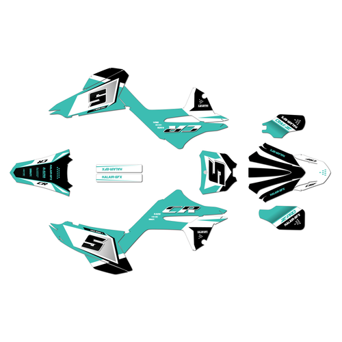 honda cr250 graphics kit 2020 venom series teal