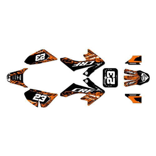 honda crf50 graphics kit 2004-2012 acid series orange