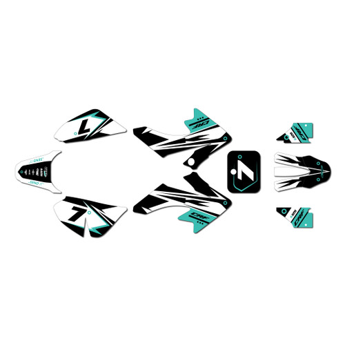 honda crf50 graphics kit 2004-2012 bold series teal