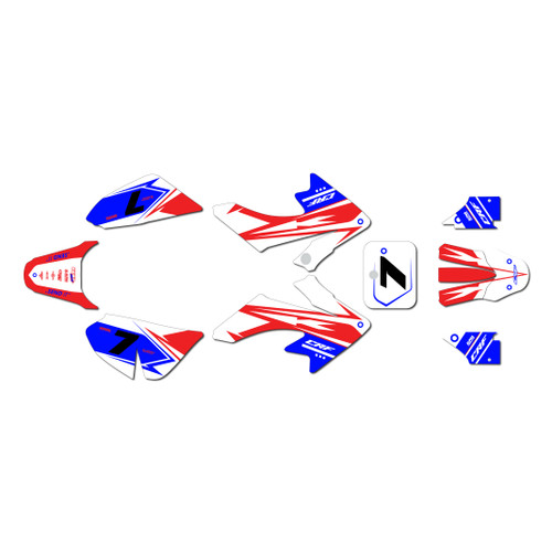 honda crf50 graphics kit 2004-2012 bold series blue-shift