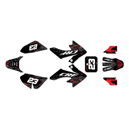 honda crf50 graphics kit 2013-2026 acid series red