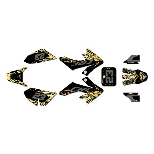 honda crf50 graphics kit 2013-2026 acid series gold
