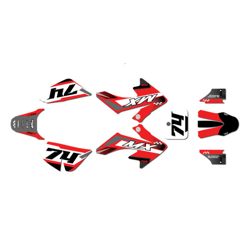 honda crf50 graphics kit 2013-2026 prestige series red