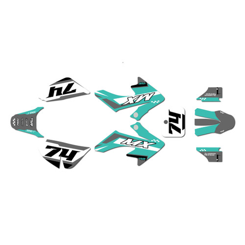 honda crf50 graphics kit 2013-2026 prestige series teal