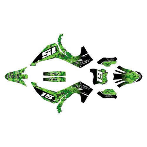 kawasaki kx250x graphics kit 2025-2026 cyberware series green