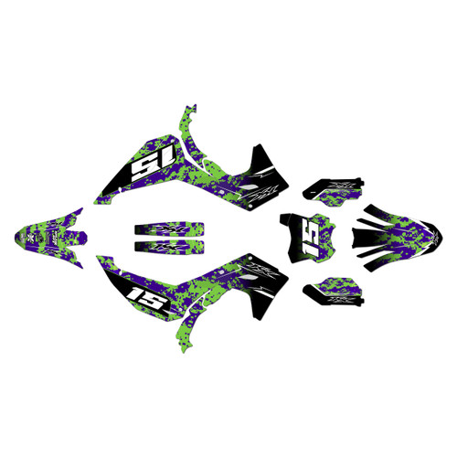 kawasaki kx250x graphics kit 2025-2026 cyberware series purple