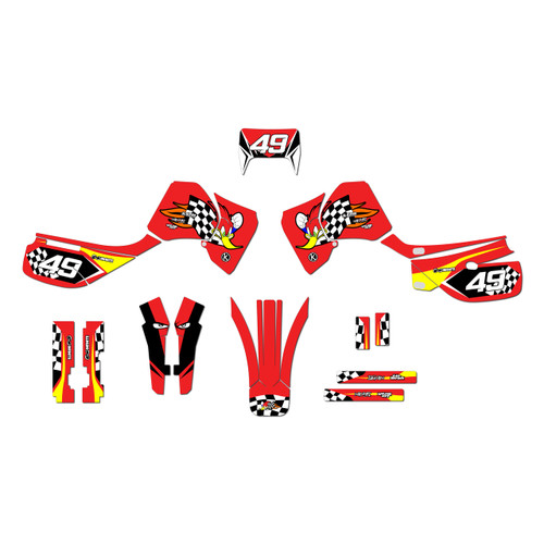 honda xr650l graphics kit 1992-2025 pecker series red