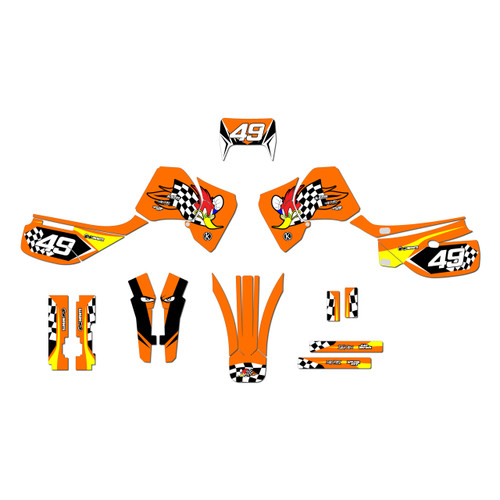 honda xr650l graphics kit 1992-2025 pecker series orange