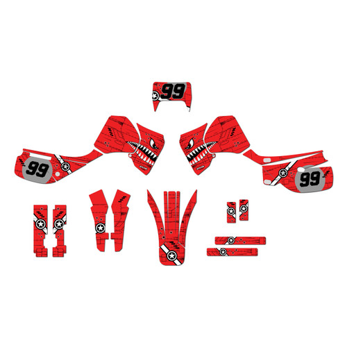honda xr650l graphics kit 1992-2025 predator series red