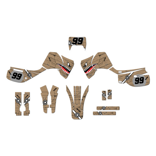 honda xr650l graphics kit 1992-2025 predator series tan