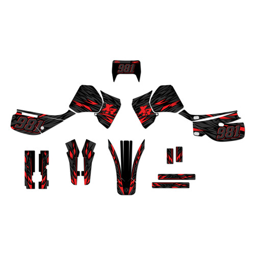 honda xr650l graphics kit 1992-2025 twitch series red