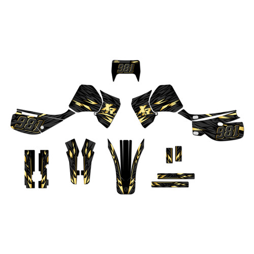 honda xr650l graphics kit 1992-2025 twitch series gold