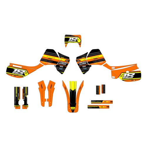 honda xr650l graphics kit 1992-2025 warrior series orange
