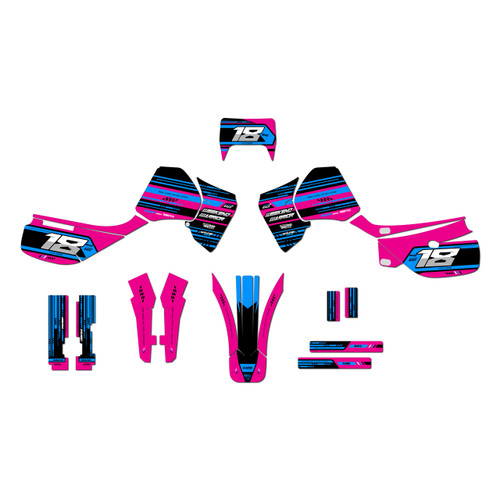 honda xr650l graphics kit 1992-2025 warrior series magenta