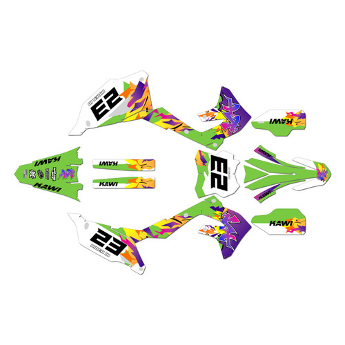 kawasaki kx450 graphics kit 2019-2023 throwback series green