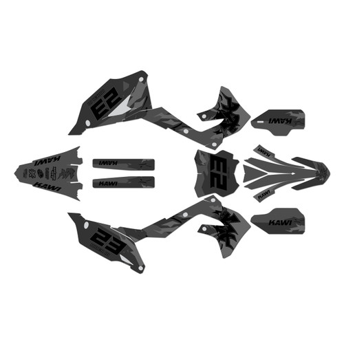 kawasaki kx450 graphics kit 2019-2023 throwback series smoke