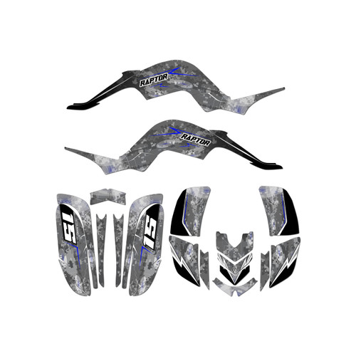yamaha raptor660 graphics kit 2001-2005 cyberware series blue