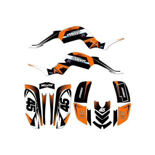 yamaha raptor660 graphics kit 2001-2005 division series orange