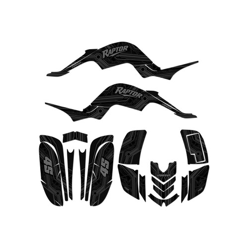 yamaha raptor660 graphics kit 2001-2005 electron series smoke