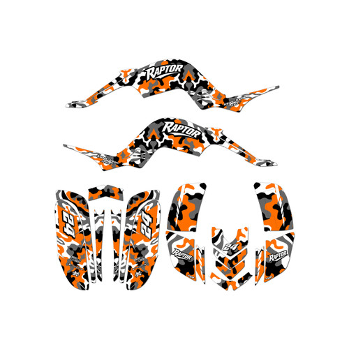 yamaha raptor660 graphics kit 2001-2005 invasion series orange