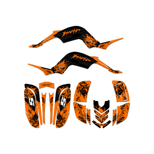 yamaha raptor660 graphics kit 2001-2005 nightcity series orange