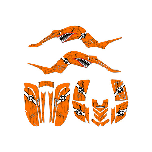 yamaha raptor660 graphics kit 2001-2005 predator series orange