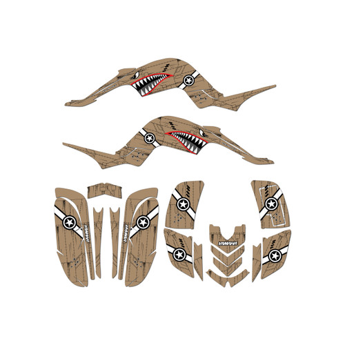 yamaha raptor660 graphics kit 2001-2005 predator series tan