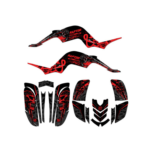 yamaha raptor660 graphics kit 2001-2005 revolt series red