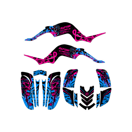 yamaha raptor660 graphics kit 2001-2005 revolt series magenta