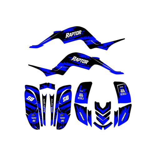 yamaha raptor660 graphics kit 2001-2005 splash series blue