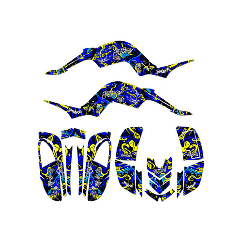 yamaha raptor660 graphics kit 2001-2005 vandal series blue