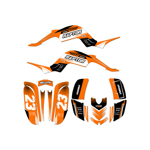 yamaha raptor660 graphics kit 2001-2005 viper series orange