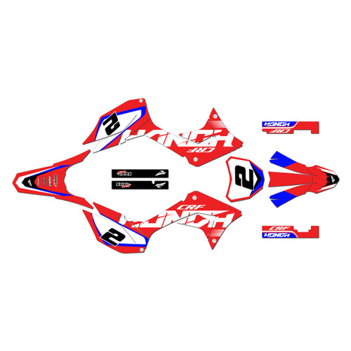 honda crf250f graphics kit 2019-2025 flight series red