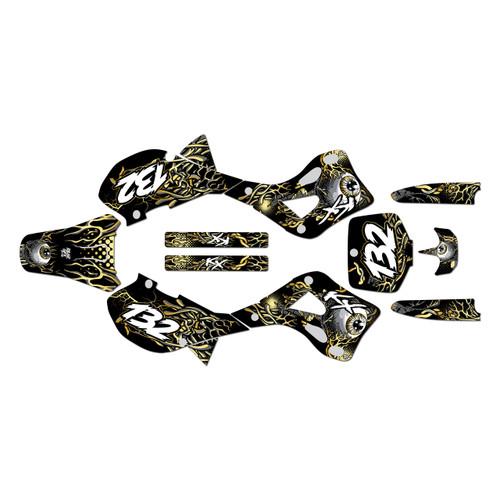 kawasaki kx125 graphics kit 1999-2002 core series gold