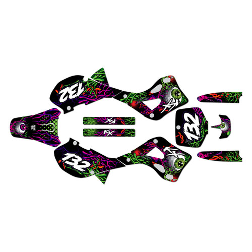 kawasaki kx250 graphics kit 1999-2002 core series purple