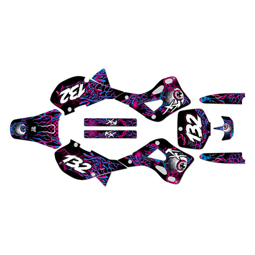 kawasaki kx250 graphics kit 1999-2002 core series magenta